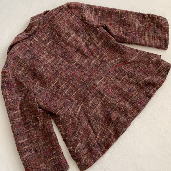 Classiques Entier | 3/4 Sleeve Cotton Wool Alpaca Blend Tweed Open Jacket (L) - Picture 13 of 16